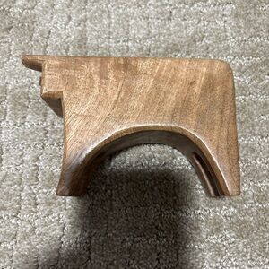 Indaba Home Wooden Bull Sculpture Hand Carved Mango Wood 6”